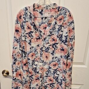l Allison Daley Floral Button-Up Blouse Size 3X